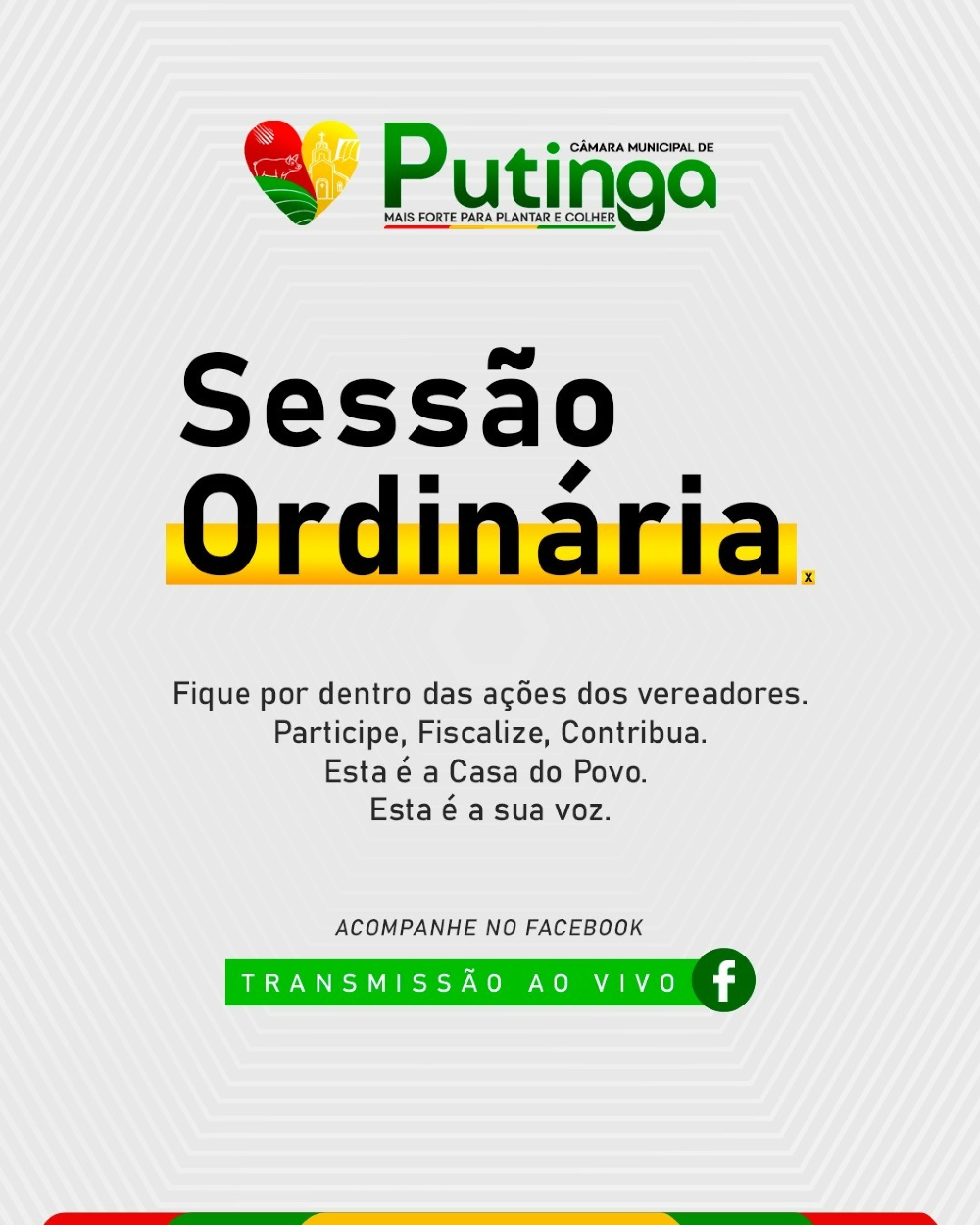 Câmara de Putinga analisa vetos, novos projetos e destinação de recursos nesta terça-feira