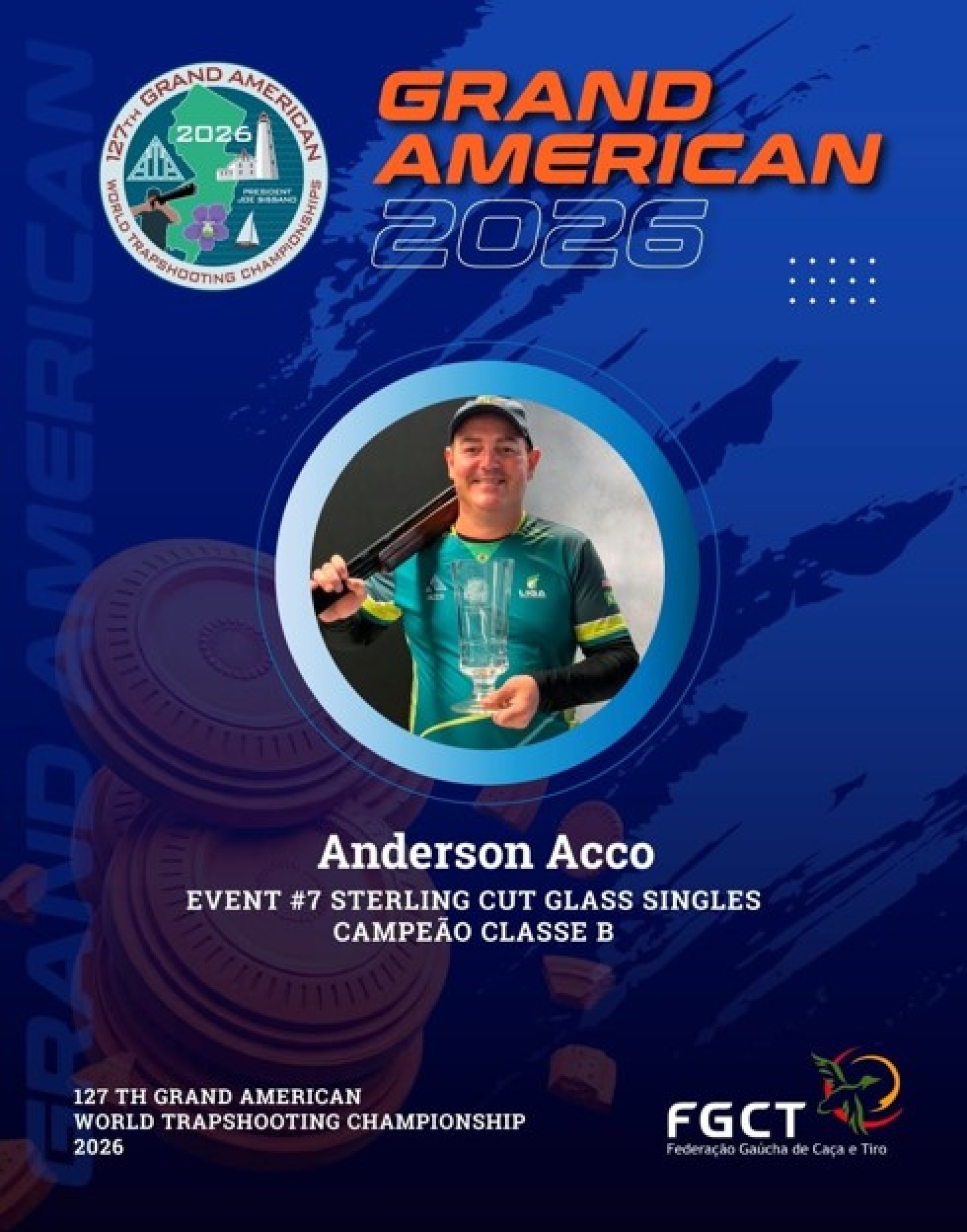 Antagordense Anderson Acco conquista título mundial de tiro ao prato nos Estados Unidos.