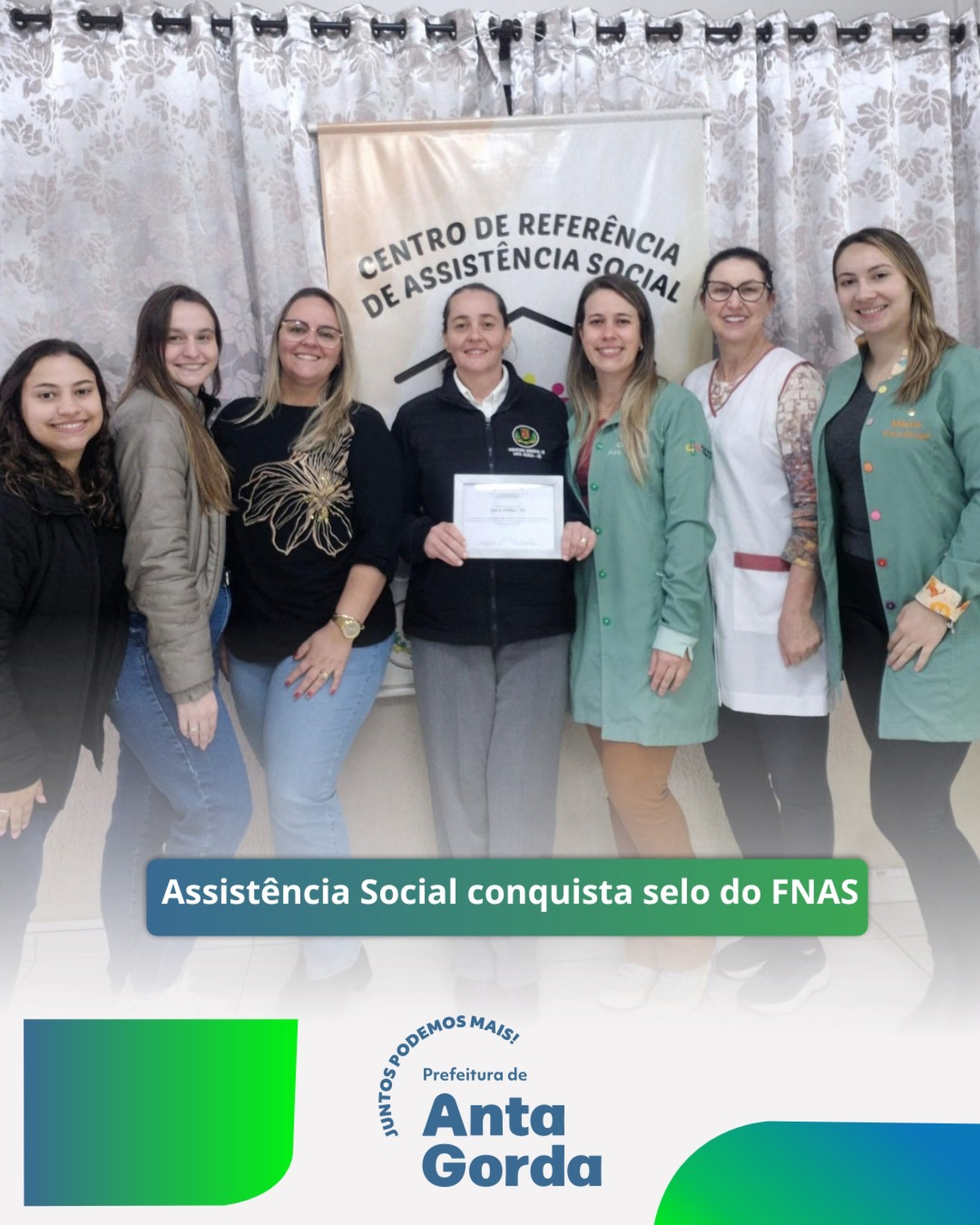 Anta Gorda recebe selo nacional por excelência na gestão da assistência social